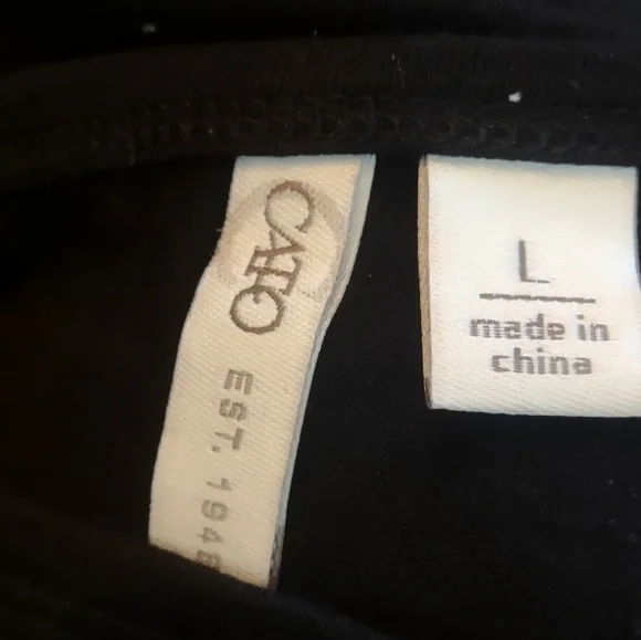 Cato women's size large black and blue floral blouse shirt top - Picture 4 of 5